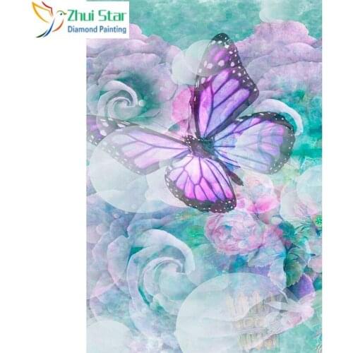 Full Square 5D DIY Diamond Painting "butterfly" Embroidery Cross Stitch Mosaic Home Decor Gif CJ7