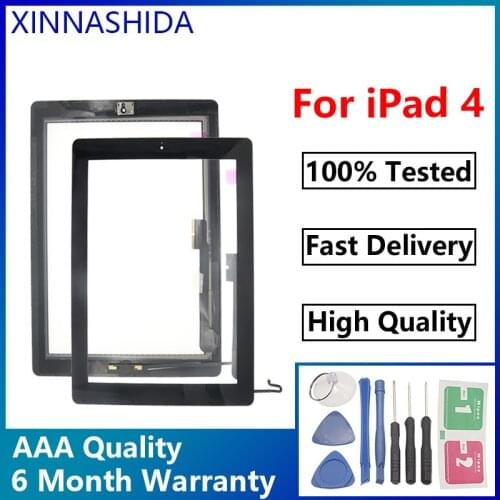 Touch Screen For Apple iPad 4 Touch Panel Digitizer With Home Button Front Glass A1458 A1459 A1460