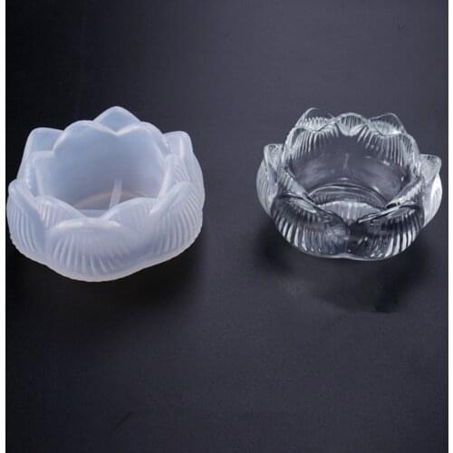 Lotus Storage Silicone Mold Big Flower Trinket Dish Blossom Ashtray Mold Floral Large Tray Making Flower Mold Epoxy Resin Crafts