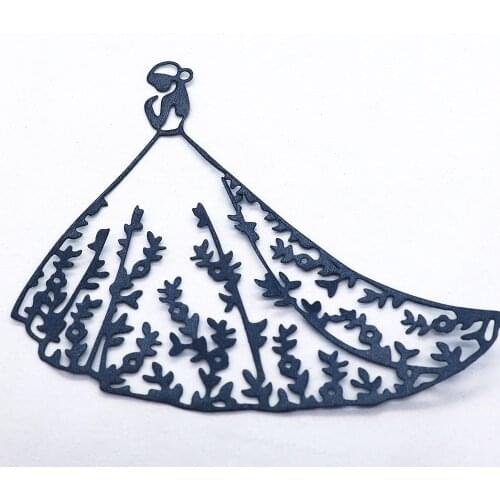 Wedding Dress Lady Metal Cutting Dies Scrapbooking Photo Album Card Making Mold Craft Stencil Stamps and Slimline Dies