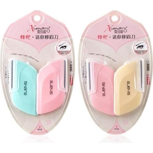 2pcs Portable Eyebrow Trimmer Eyebrow Razor Shaver Eye Brow Shaper Cutter Shaping Tool Facial Hair Remover for Women Face Makeup