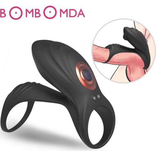 Vibrators Male Penis Rings Delay Ejaculation Penis Vibrating Cock Ring Clitoral Erotic Adult Sex Toys for Men Male Masturbator