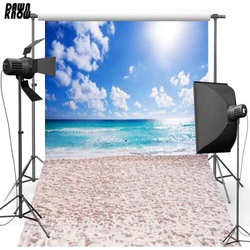 DAWNKNOW Sandbeach Cloud Sky Vinyl Photography Background For Baby New Fabric Polyester Backdrop For Family Photo Studio F2645