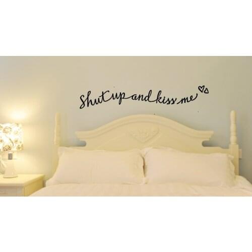 Shut Up And Kiss Me Wall Decals Vinyl Wall Sticker Quotes, Living Room Bedroom Home Decor Poster S-221