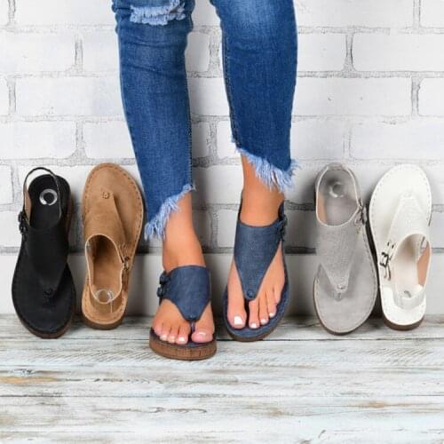 Large size 2021 summer new fashion casual hollow split-toe womens herringbone wedge sandals