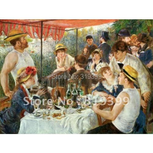 100% handmade Pierre Auguste Renoir Oil Painting reproduction on linen canvas,Luncheon of the Boating Party, museum quality