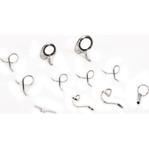 11pcs Fly Fishing Rods Guides Eye Rings Fish Pole DIY Making Hook Repair Kit