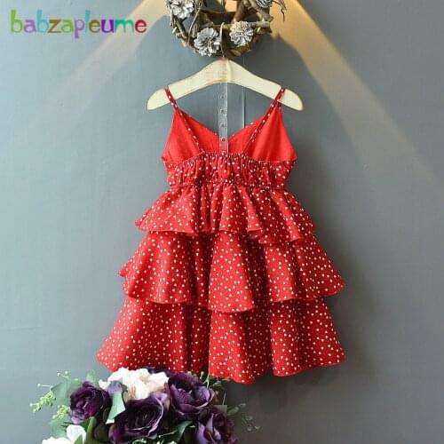2-6Years/Baby Girls Summer Clothes For Children Dress Fashion V-Neck Dot Sleeveless Chiffon Kids Dresses Toddler Outfits BC1763