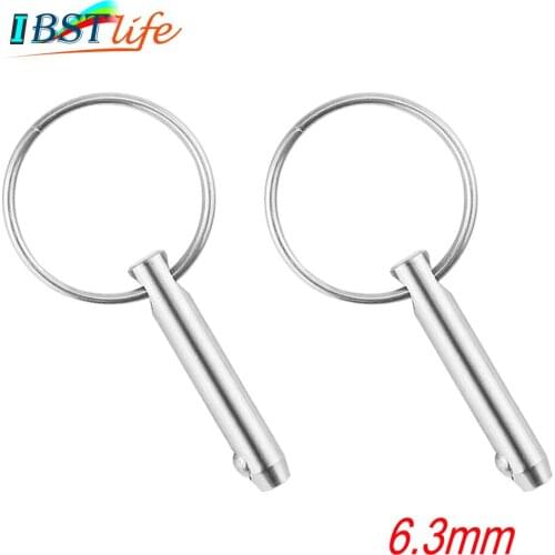 2PCS 6.3mm Marine Grade 1/4 inch Quick Release Ball Pin for Boat Bimini Top Deck Hinge Marine Stainless Steel 316 Boat