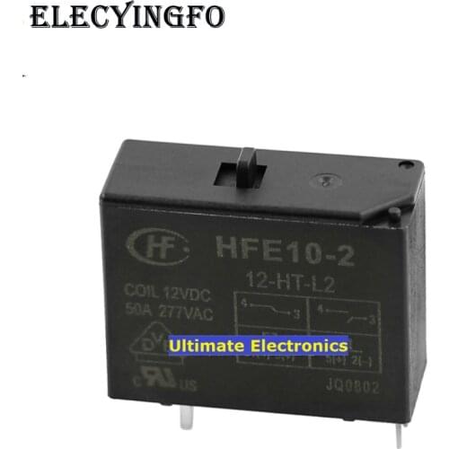 2pcs HFE10-2-12-HT-L2 Double coil with manual switch 50A magnetic holding relay