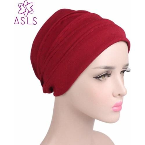2017 New simple elegant Fashion style women elegant ruffle turban Head Wrap headband Cap hijabs Chemo hat