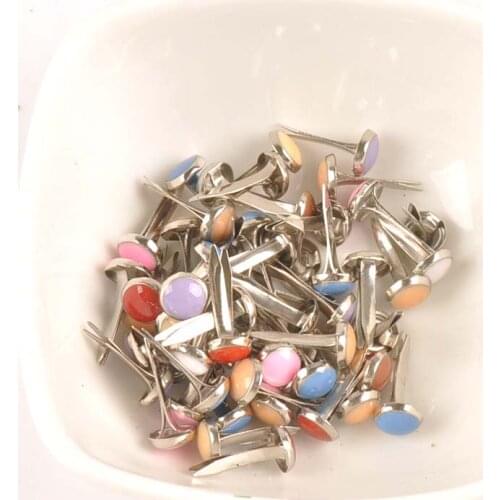 50Pcs Mix Round Enamel Drip Metal Brads Garment Rivets Fastener Studs And Spikes Scrapbooking Crafts DIY Shoes Decorations c1516