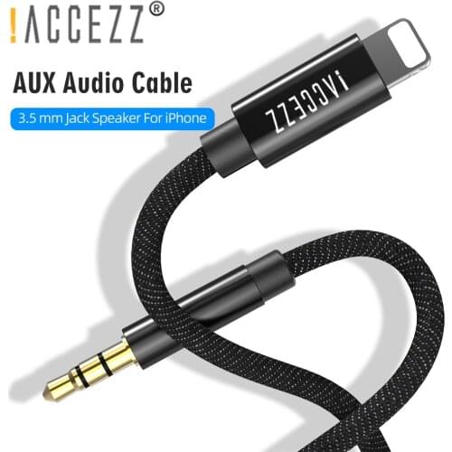 !ACCEZZ 3.5mm Jack Aux Cable Adapter For iPhone 11 Pro XS Max X 8 Speaker Headphone Aux Audio Cable Car Home Aux Cable Wire Cord