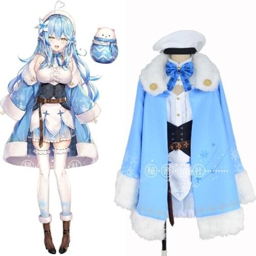Anime Hololive VTuber Yukihana Lamy Battle Uniform Party Dress Full Set Cosplay Costume Halloween Women Free Shipping 2021 New