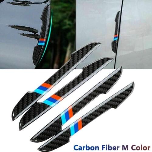 4pcs Carbon Fiber Car Accessories Door Scratch Bumper Scuff Trim Stickers For M3 M5 E36 E46 E60 E90 E92 for BMW X1 F48 X3 X5 X6