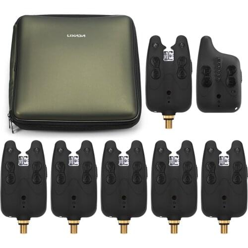 Lixada Wireless Fishing Alarm Fishing Bite Alarms Set Fishing Receiver Sound Alert Kit Led Alarm Indicator with Portable Case