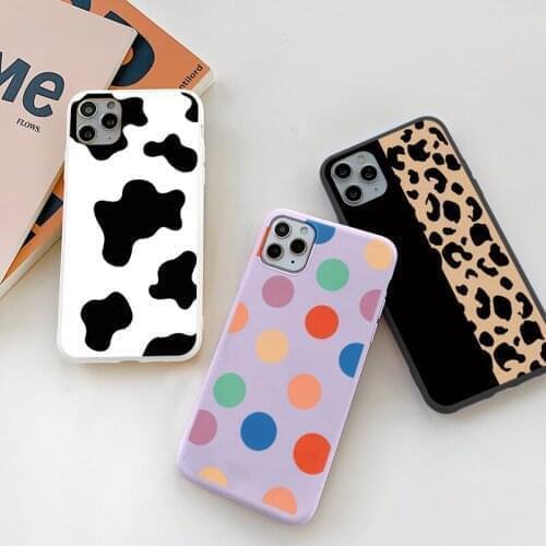Leopard Black White Cows Spot Cover For iPhone SE 2020 XR XS MAX X 10 8 7 6 6S Plus 12 Mini 11 Pro Max SE2020 Silicone Case