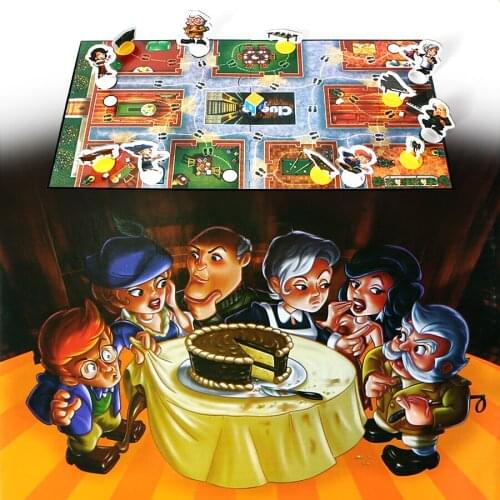 Cluedo game junior The Case of the Missing Cake Who ate the chocolate cake? Funny party game for kids detective puzzle toys