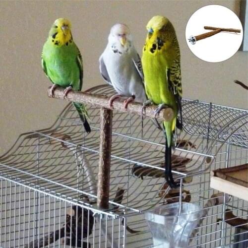 Pet Bird Parrot Wooden T-shape Swing Cage Mounted Playing Stand Perch Chew Toy