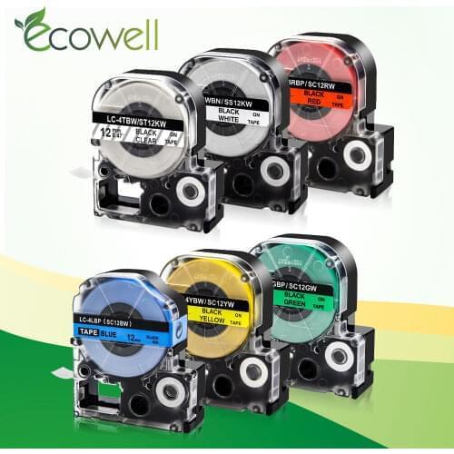 Ecowell 1pcs 18mm Multicolor SS18KW label Tapes Compatible for EPSON LW-400 K400L 600P 700 kingjim SR3900C SR230 label Makers