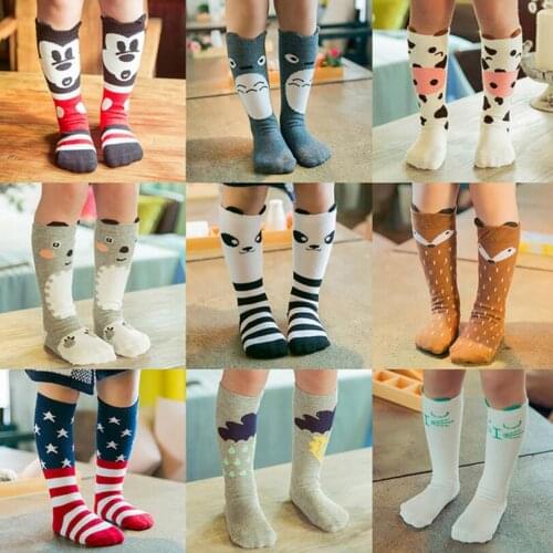 Baby Girls Socks legs warm Fox print Cotton express Character Knee Socks Kid Clothing unisex Toddler Boot Socks Cartoon