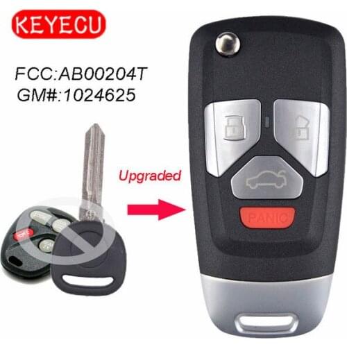 Keyecu Upgraded Flip Remote Car Key Fob for Buick Chevrolet GMC 315MHz ID46 Chip FCC ID: AB00204T / P/N: 1024625
