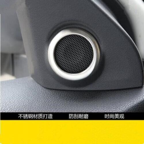 2pcs Car styling stainless steel audio speaker special Ring modified trim decoration case For MITSUBISHI Outlander ASX 2013-2016