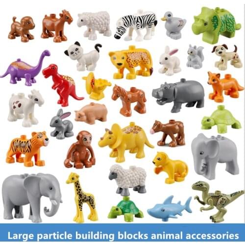 Big Size Animals Dinosaur Shark Lion Building Block Accessories Enlightenment Animals Toys For Children Educational Toys
