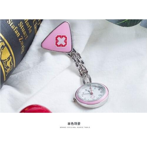 Life waterproof round glass variety of colors stylish and compact easy to carry triangle nurse quartz pocket watch