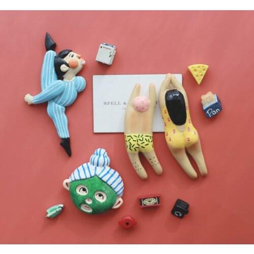 Fridge Magnet Lovers Swimming Refrigerator Magnets Cute Magneten Sticker Home Decorations Free Shipping