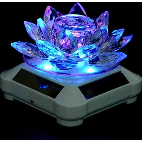 Solar Powered Rotary Display Stand Turn Table Changing Color Lights, Rotates well under natural light/ indoor light