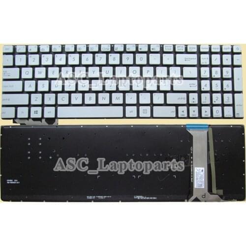 New US English QWERTY Keyboard For ASUS N552VW N552VX N752 N751J N751JK N751JX Silver with BACKLIT, No Frame
