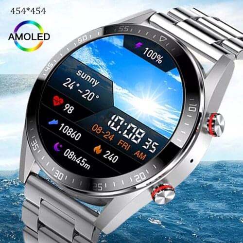 2021 New 454*454 Screen Smart Watch Always Display The Time Bluetooth Call Local Music Smartwatch For Mens Android TWS Earphones
