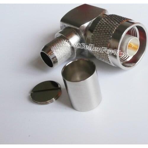 1Pcs N male crimp 90 Degree For RG8 RG213 LMR400 RG214 cable right angle RF Connector
