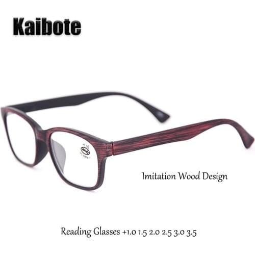 Kaibote E175098 Reading Glasses for Men Women Frame Wood Design Fashion Presbyopic Magnifier Eyeglasses Unisex +1.0 to +3.5