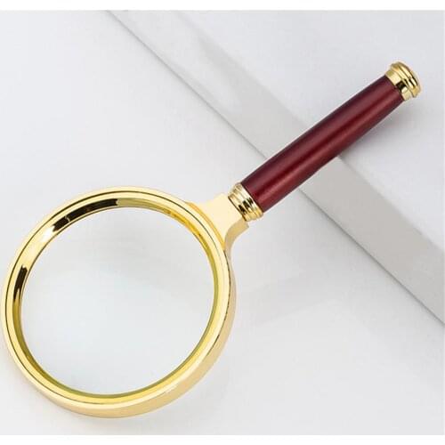 Portable Faux Wooden Handle Handheld Magnifying Glass 10 X Magnifier Loupe 60 Mm/ 2.36 In Suitable For Household