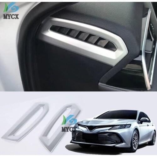 ABS chrome style instrument desk on both sides of the outlet of the decorative cover car accessor For Toyota camry 2019 XV70