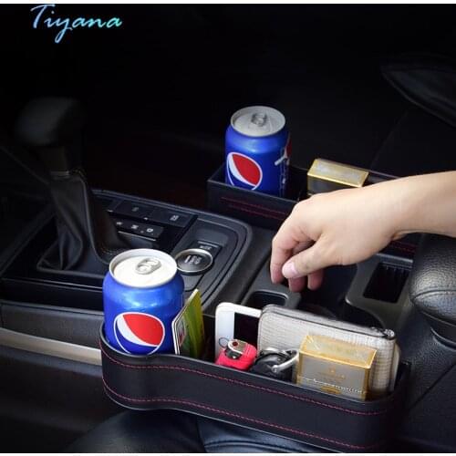 ABS Fiber Leather Car Seat Crevice Shockproof Storage Box For Storing Cigarette Documents Certificate Mobile Phone Charging 5