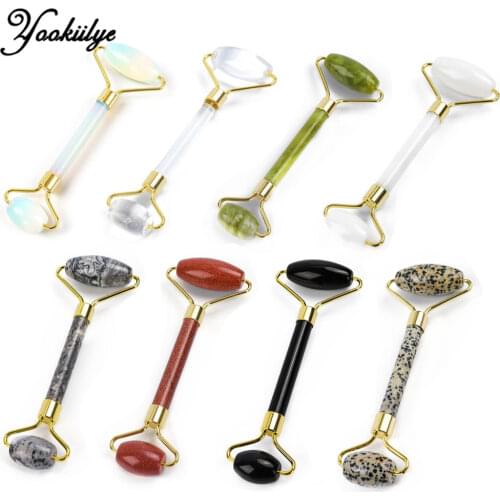 Face Roller Massager Jade Stone Facial Slim Lifting Natural Amethyst Jade Roller Stone Wrinkle Remove Skin Care Face Slim Tools
