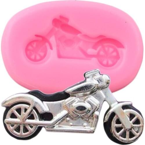 Motorcycle Silicone Molds Baby Birthday Cupcake Topper Fondant Cake Decorating Tools Chocolate Candy Polymer Clay Moulds