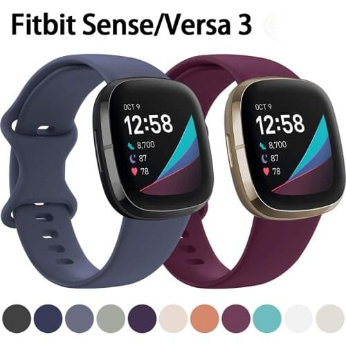 Silicone Band for Fitbit Versa 3 Smart Watch Double-Buck Waterproof Small Large Women Men Bracelet band for Fitbit Sense strap