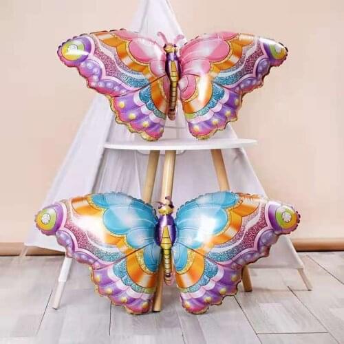 2pcs Colorful Butterfly Foil Balloons Wedding Birthday Party Supplies Animal Helium Globos Kids Girl Toys New Year Decorations