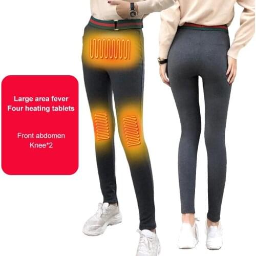 Women USB Infrared Electric Heating Winter Thermal Heated Pants Leggings Heating Warm Snow Ski Pant Outdoor Slim