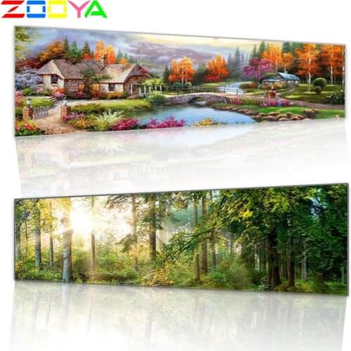 ZOOYA Diamond painting spring forest landscape Embroidery Cross Stitch Rhinestone full square Diamond mosaic wall sticker SP062