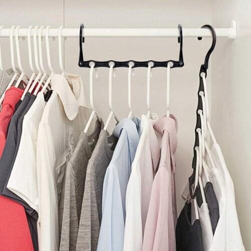 1pcs 5-hole Clothes hanger organizer Space Saving Hanger multi-function folding hangers drying Racks Scarf clothes Storage