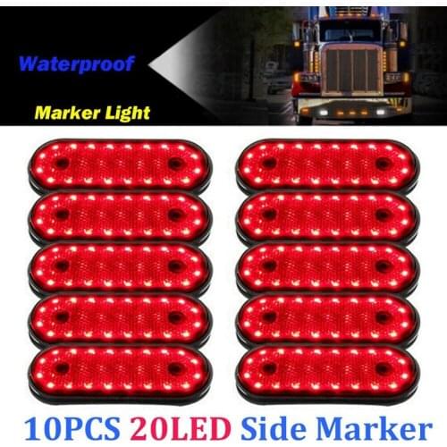 10 x Red 20 LED 4.5inch Side Clearance Marker Lights for Car Truck Trailer Lamp 24V