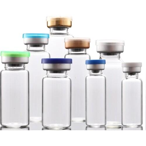 100pcs) 1ml 2ml 5ml Vials with Rubber Stopper Flip Off Caps or Al Caps Glass Bottles