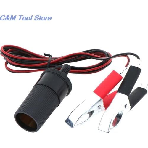 12V 150cm Car Cigarette Lighter Power Socket Adapter Battery to Terminal Clip-on Car Emergency Batery Line Cigarette Light Power