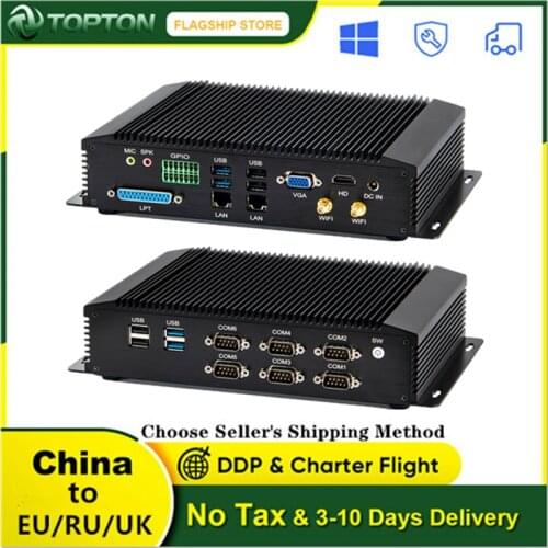 2021 NEW Industrial Mini PC Core i7-8550U i5-8250U i3 DDR4 Fanless Computer 6*COM 2*Intel Lan 8*USB GPIO LPT VGA HDMI 3G/4G WiFi