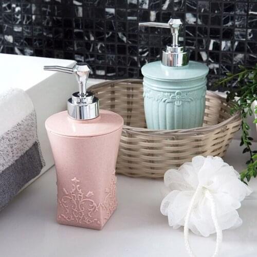 400ml 3D Carved Flower Shampoo Lotion Empty Bottle Liquid Dispenser Lotion Bottle with Pump Shampoo Soap Shower Container